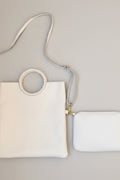 Bolso con asa de mano y bolso pequeño blanco