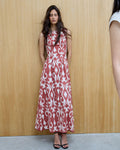 Vestido Sin Mangas Estampado Étnico Teja