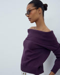 Jersey Hombros Descubiertos Morado