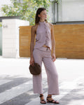 Pantalón Rayas Triple Cinturilla Rosa