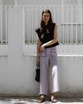 Jeans Rayas Bolsillos Contraste Morado
