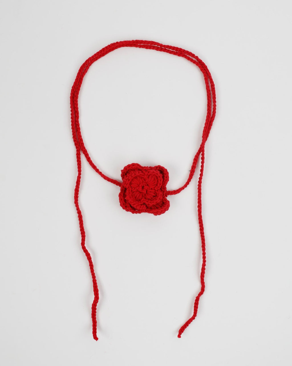 Collar Crochet Flor Rojo