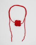 Collar Crochet Flor Rojo