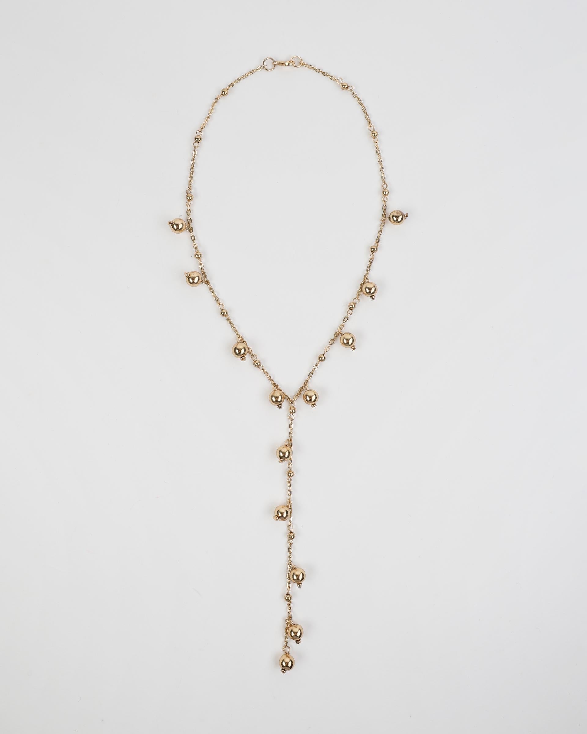 Collar Corbatero Bolitas Oro