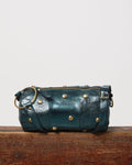 Bolso Tachas Mini Brillo Petróleo