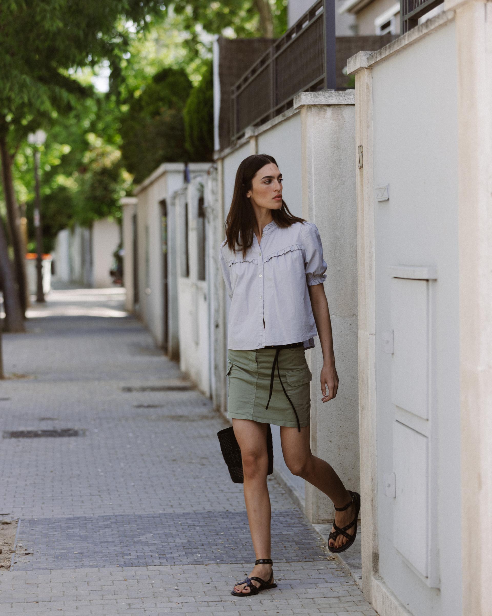 Minifalda Bolsillos Cargo Verde