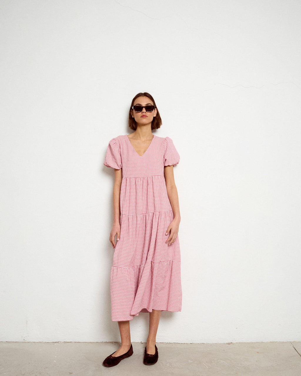 Vestido Largo Cortes Rosa