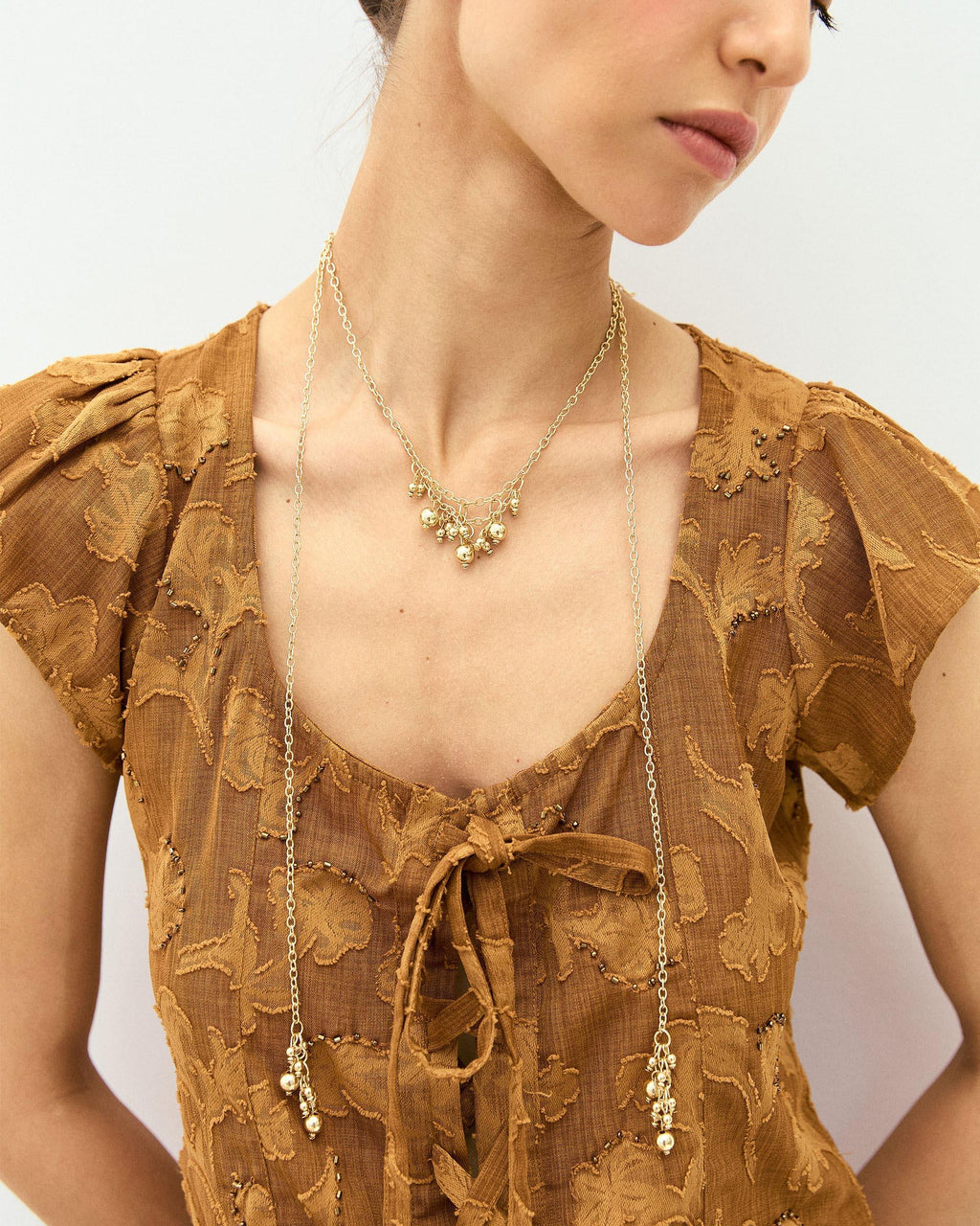 Collar Foulard Bolitas Oro