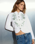 Blazer Bordados Florales Blanco