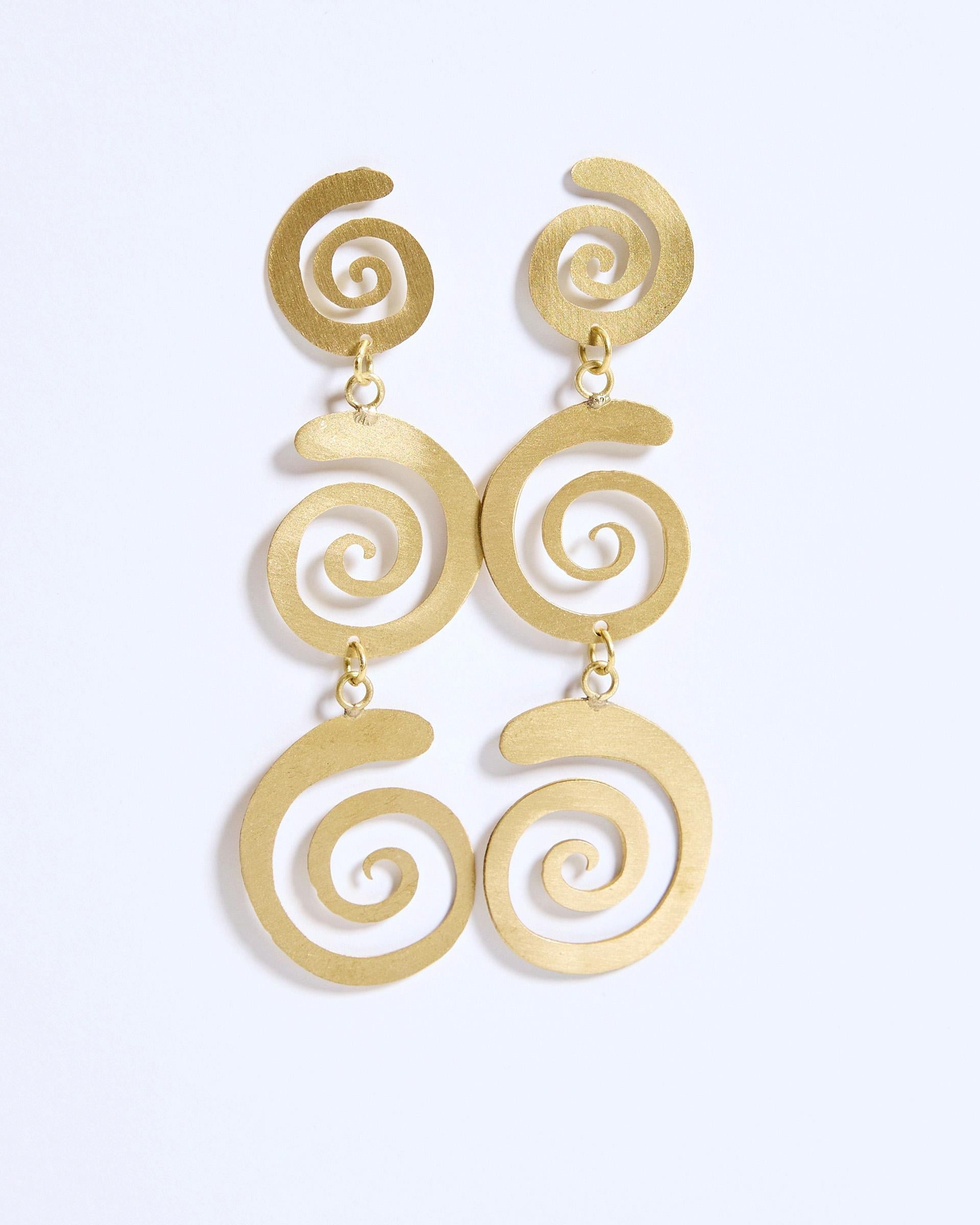 Pendientes Triple Espiral Oro