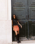 Minifalda Tachuelas Canvas Naranja