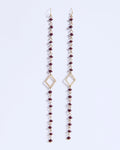 Pendientes Tiras Piedras Rombo Granate