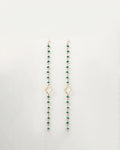 Pendientes Tiras Piedras Rombo Verde