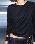 Top Drapeado Lurex Negro