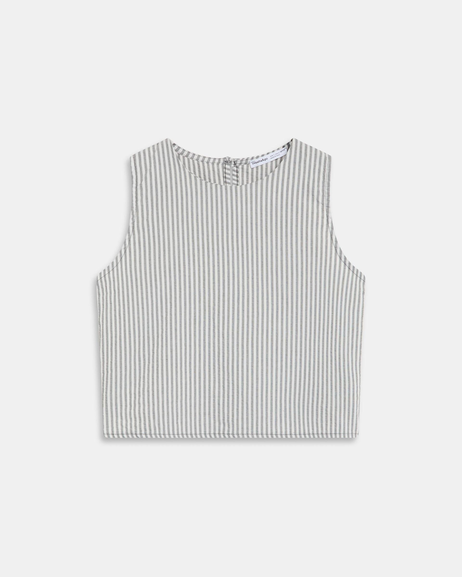 Top Rayas Bicolor Gris