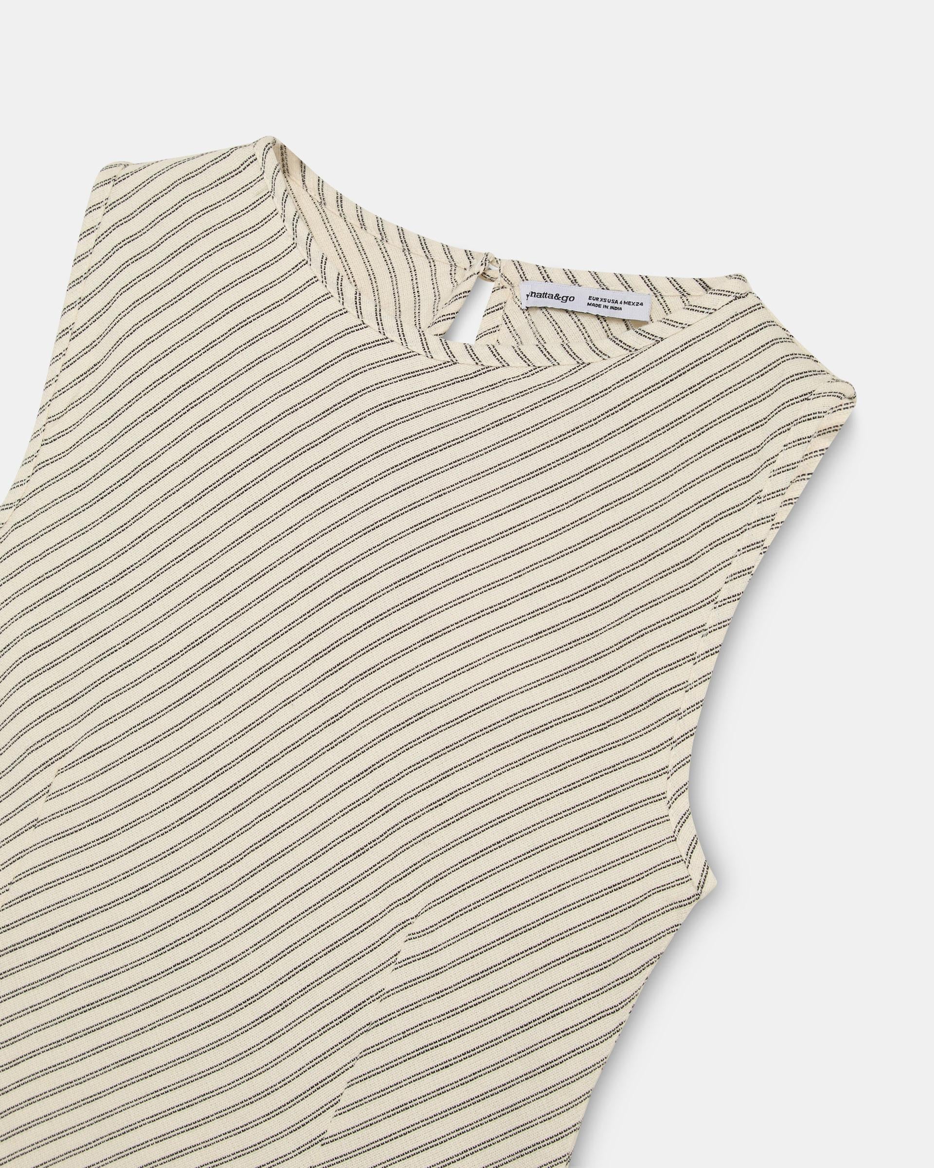 Top Estampado Rayas Diagonales Blanco