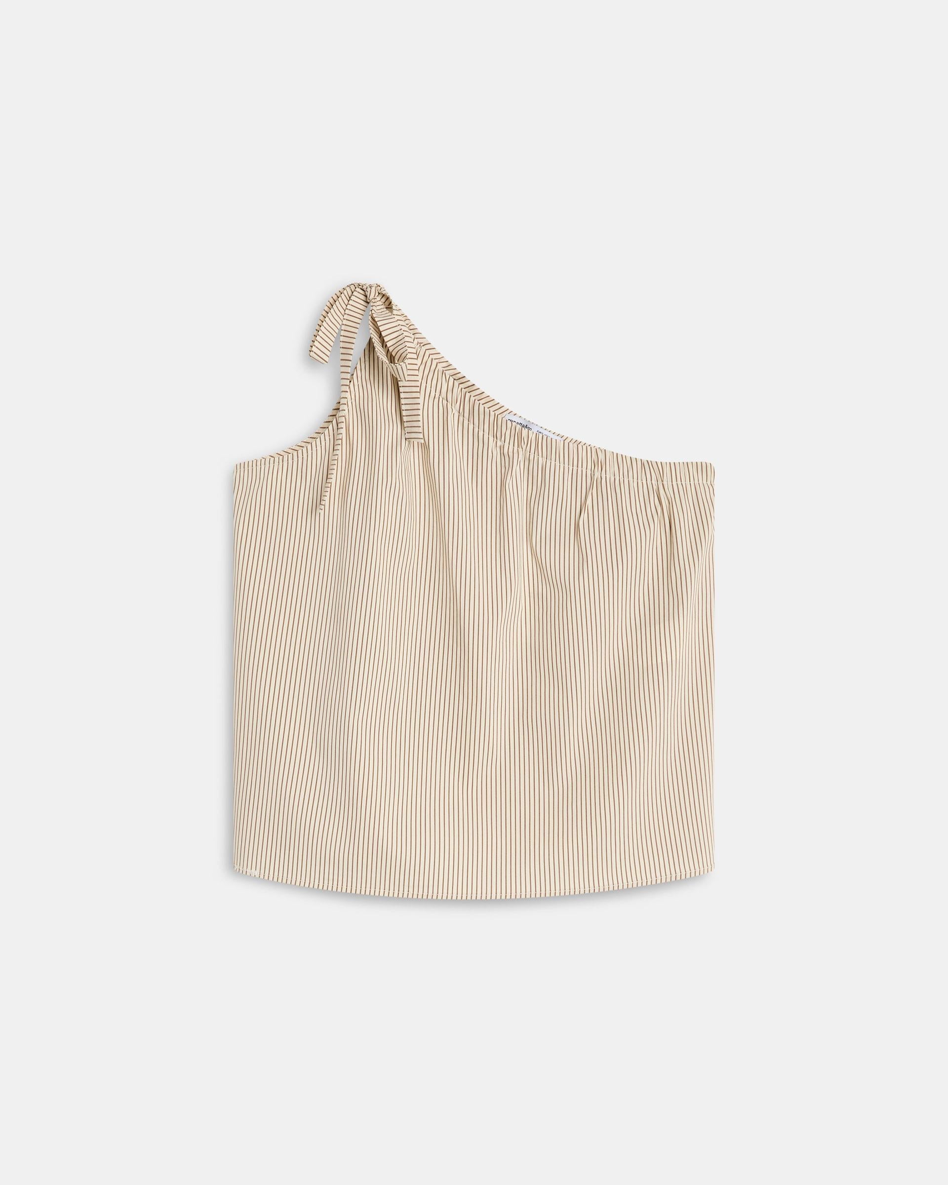 Top Asimétrico Lazada Rayas Crudo