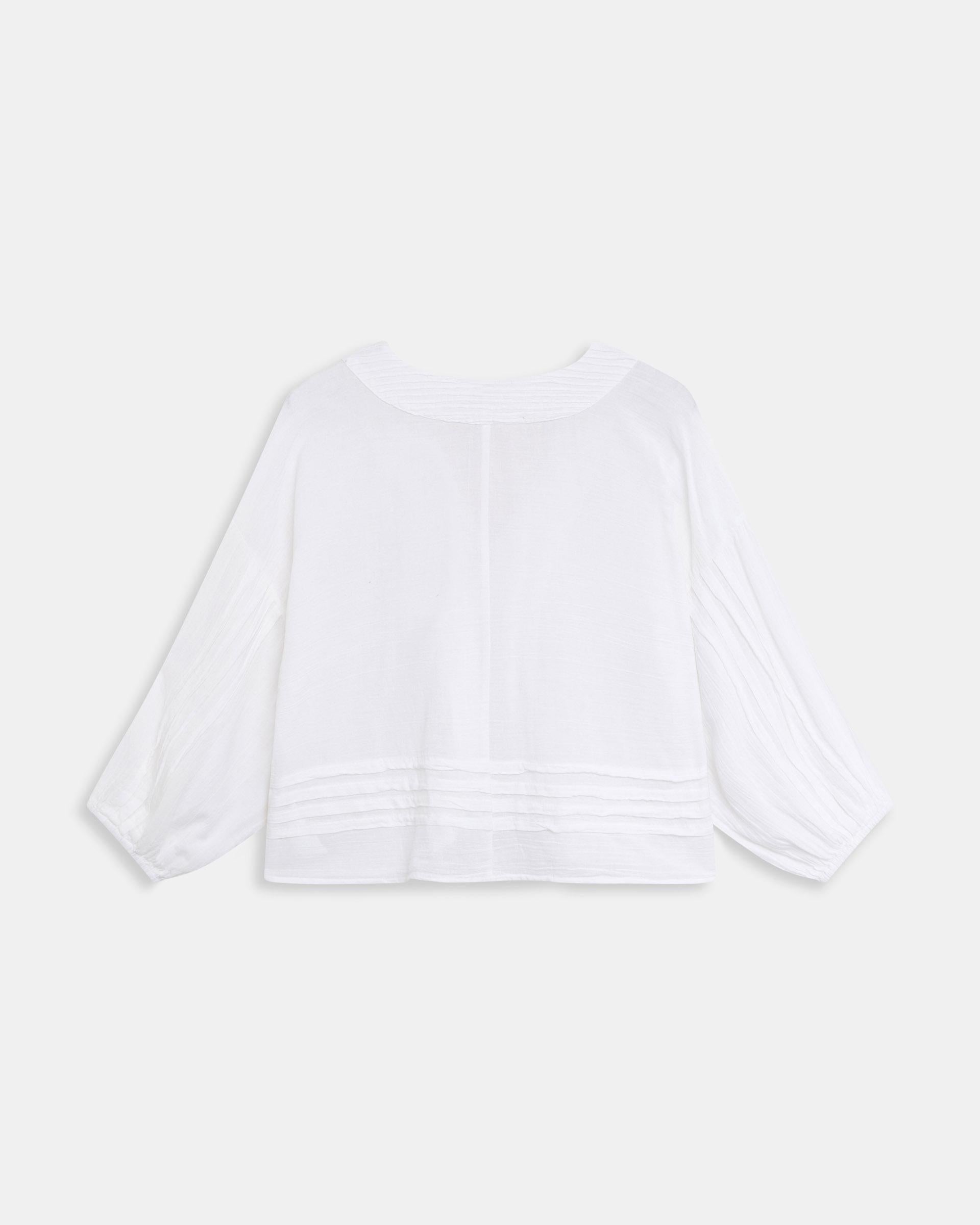 Blusa Pliegues Blanca