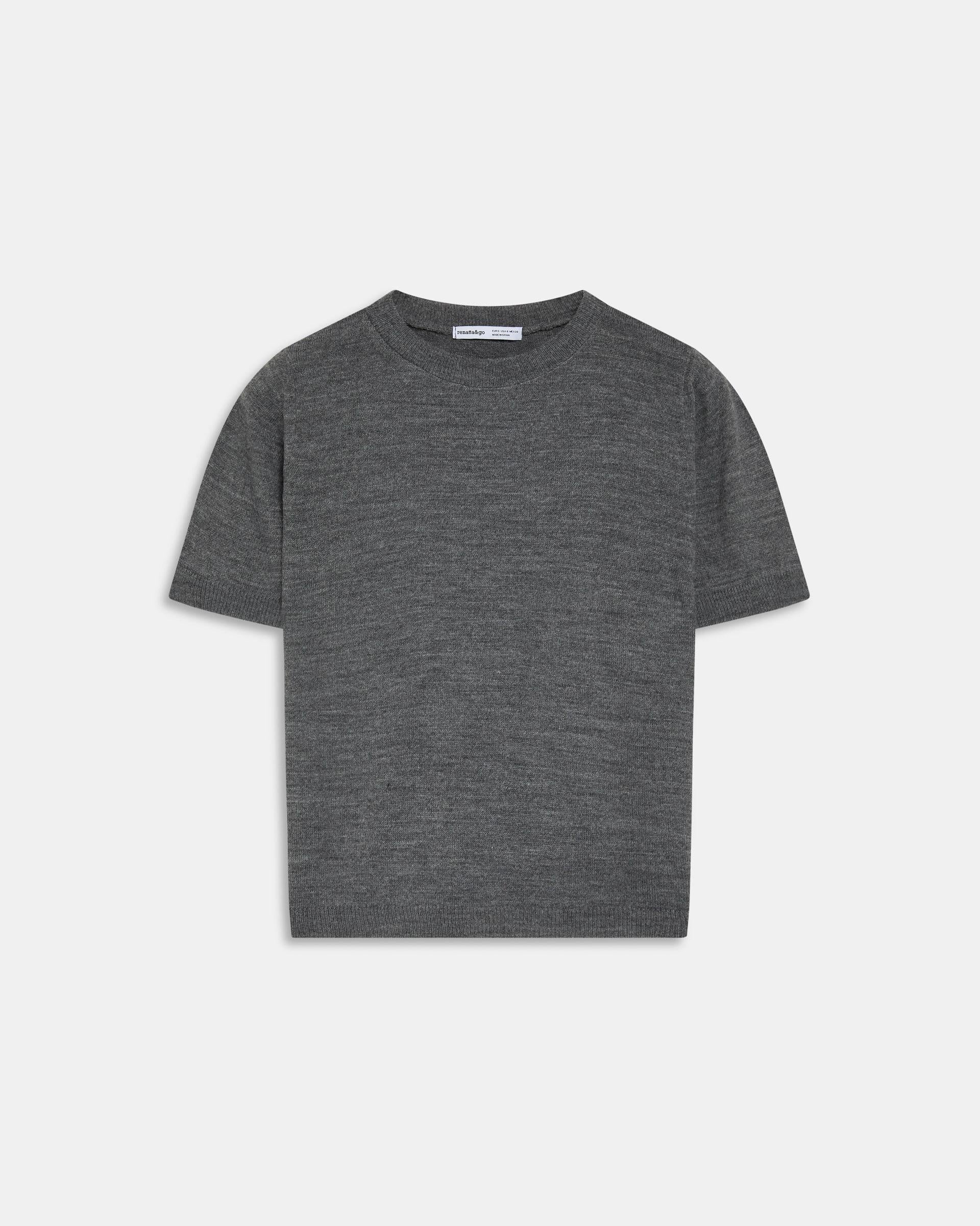 Top Punto Fino Manga Corta Gris