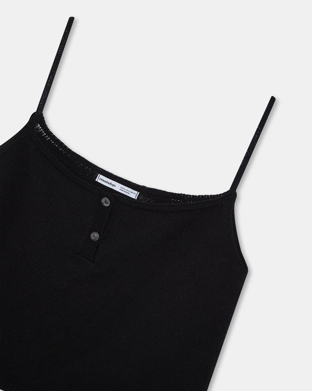 Top Punto Botones Negro