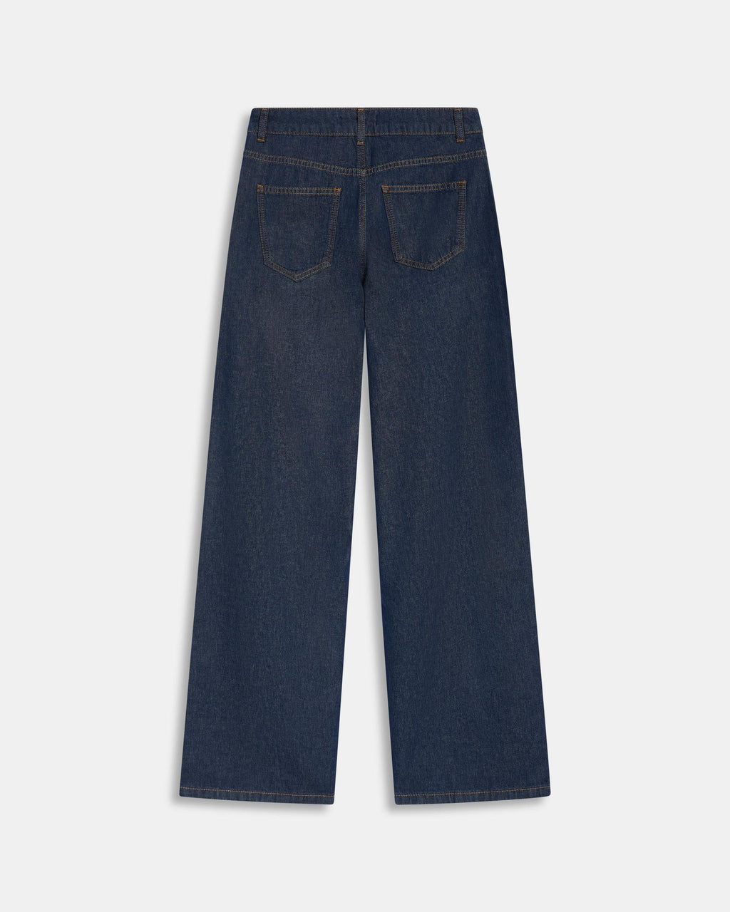 Jeans Bolsillos Pespuntes Contraste Azul Oscuro