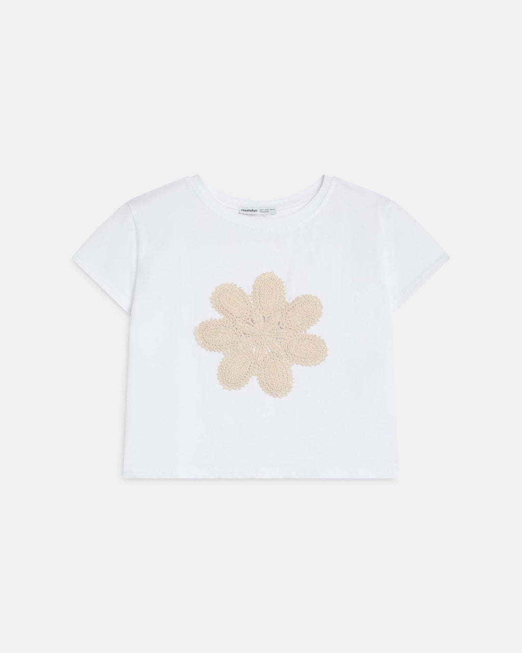 Camiseta Flor Crochet Blanco