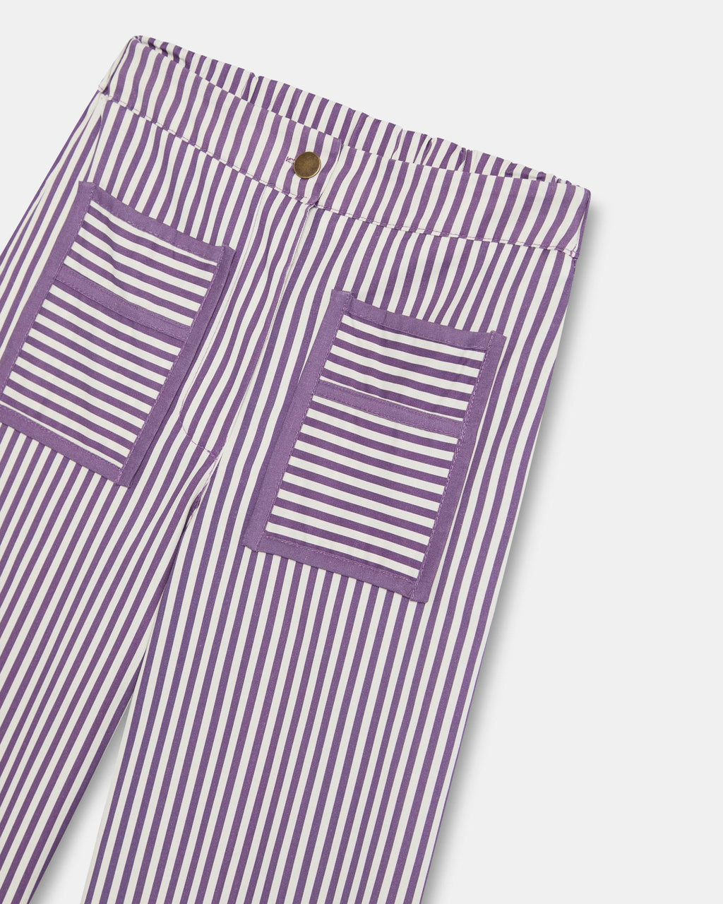 Jeans Rayas Bolsillos Contraste Morado