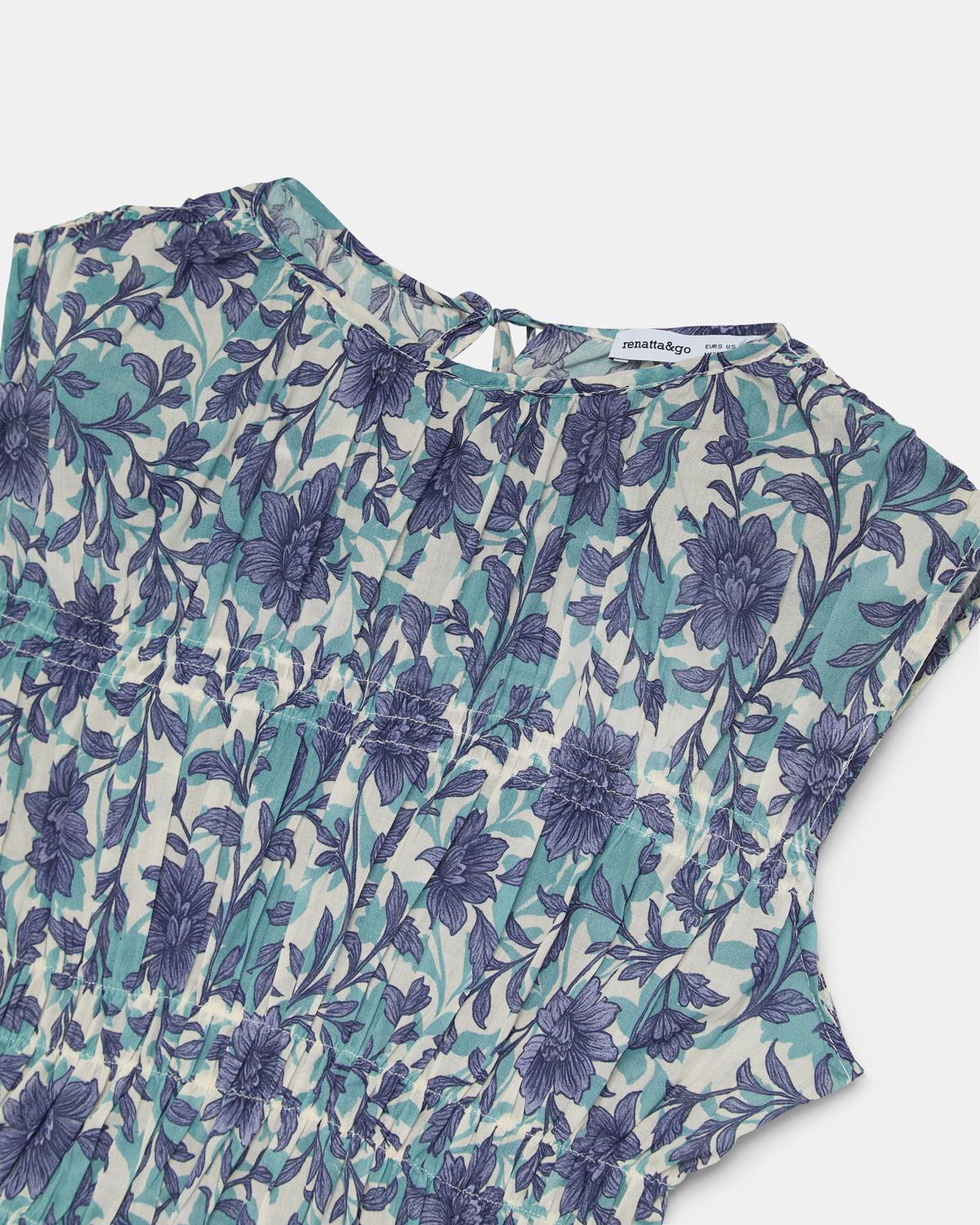 Top Gomas Estampado Floral Azul