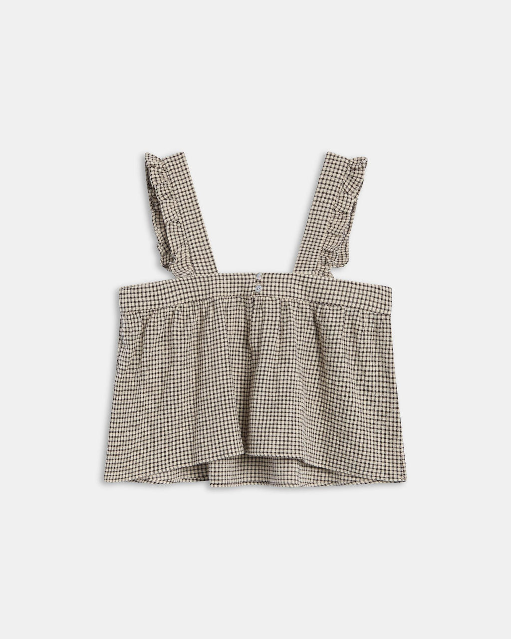 Top Cuadros Seersucker Beige