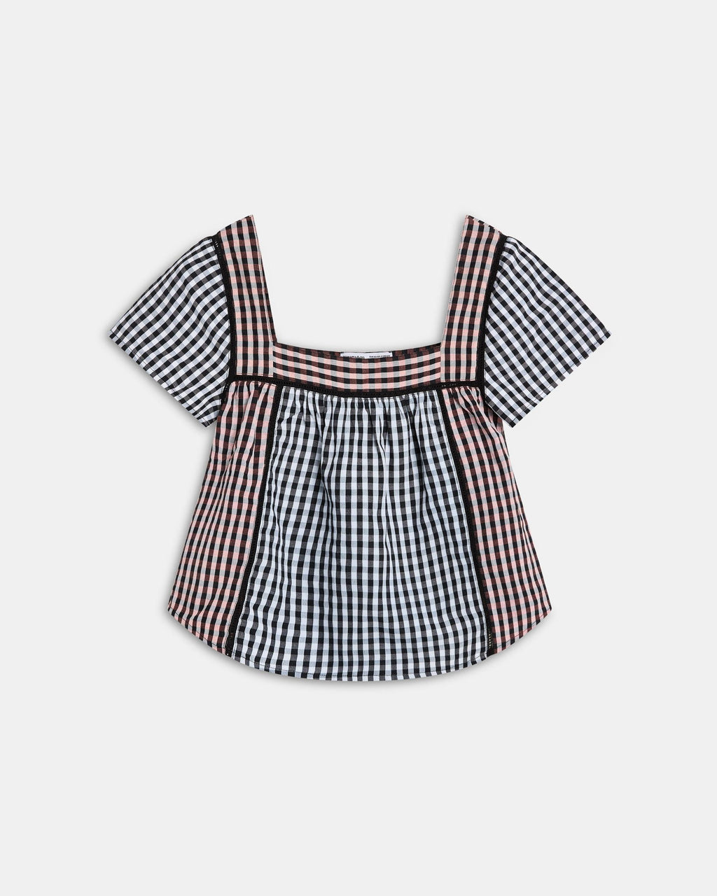 Blusa Cuadros Vichy Contraste Negro