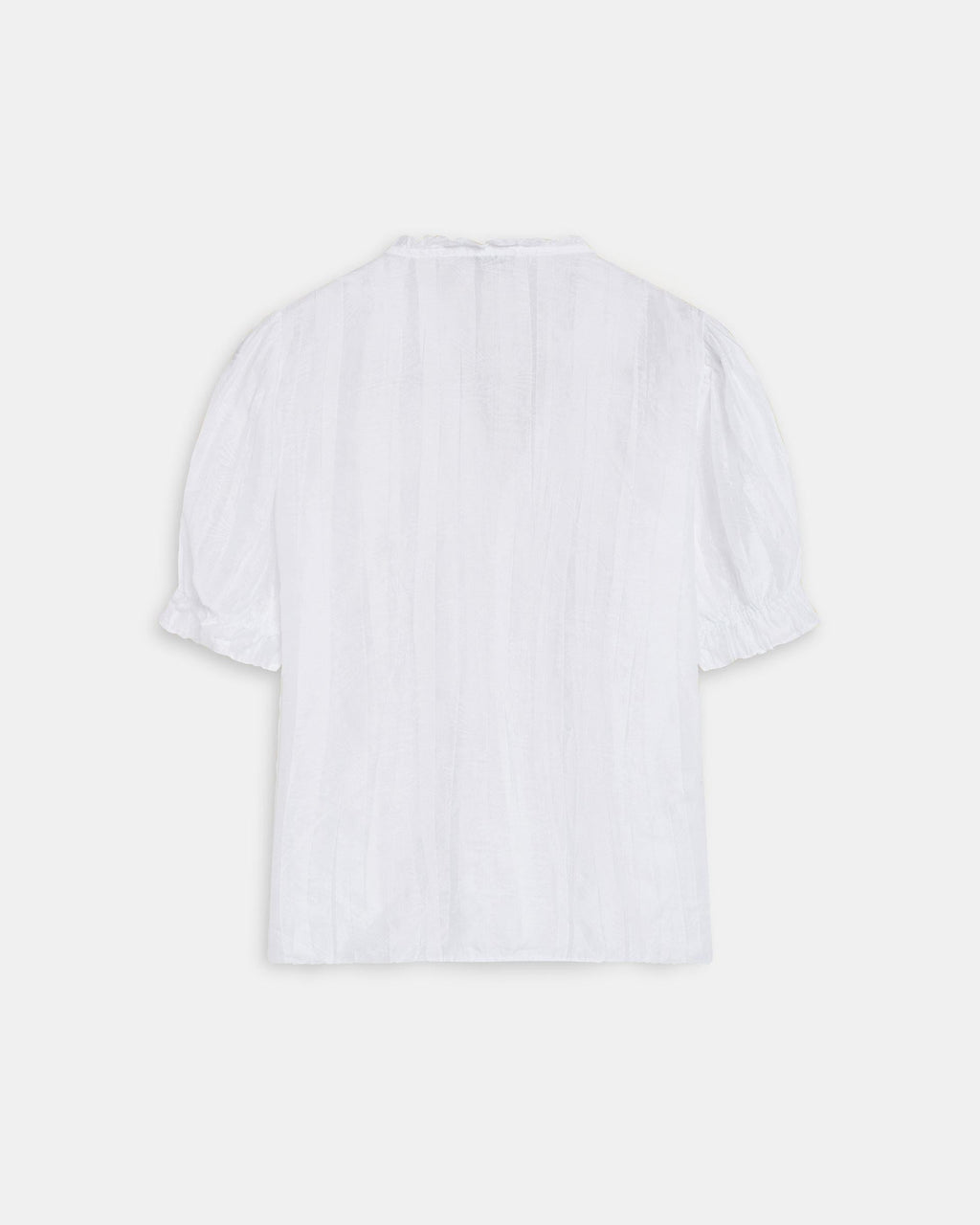 Blusa Manga Corta Volantes Escote V Blanca