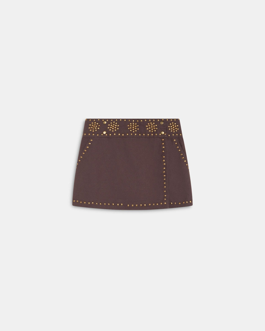 Minifalda Tachuelas Canvas Marrón