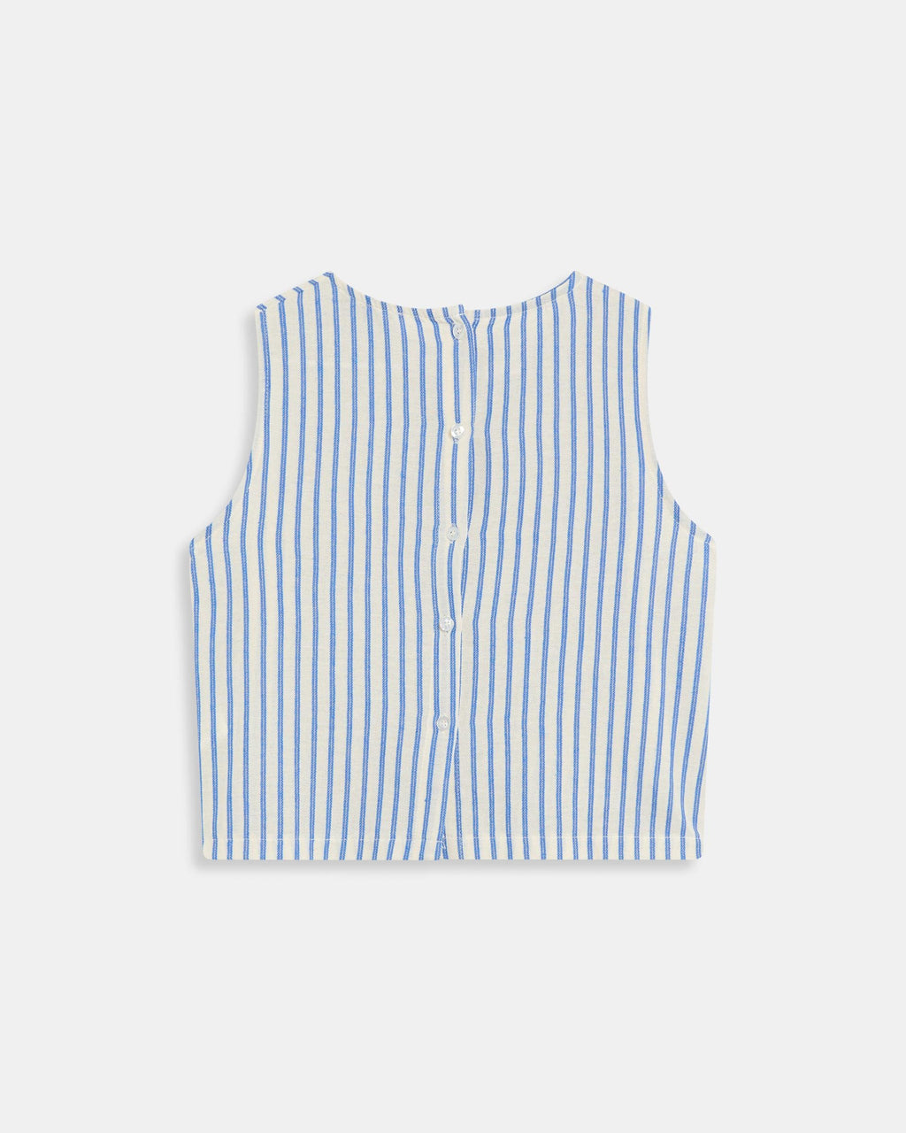 Top Sin Mangas Cuello Redondo Rayas Azul