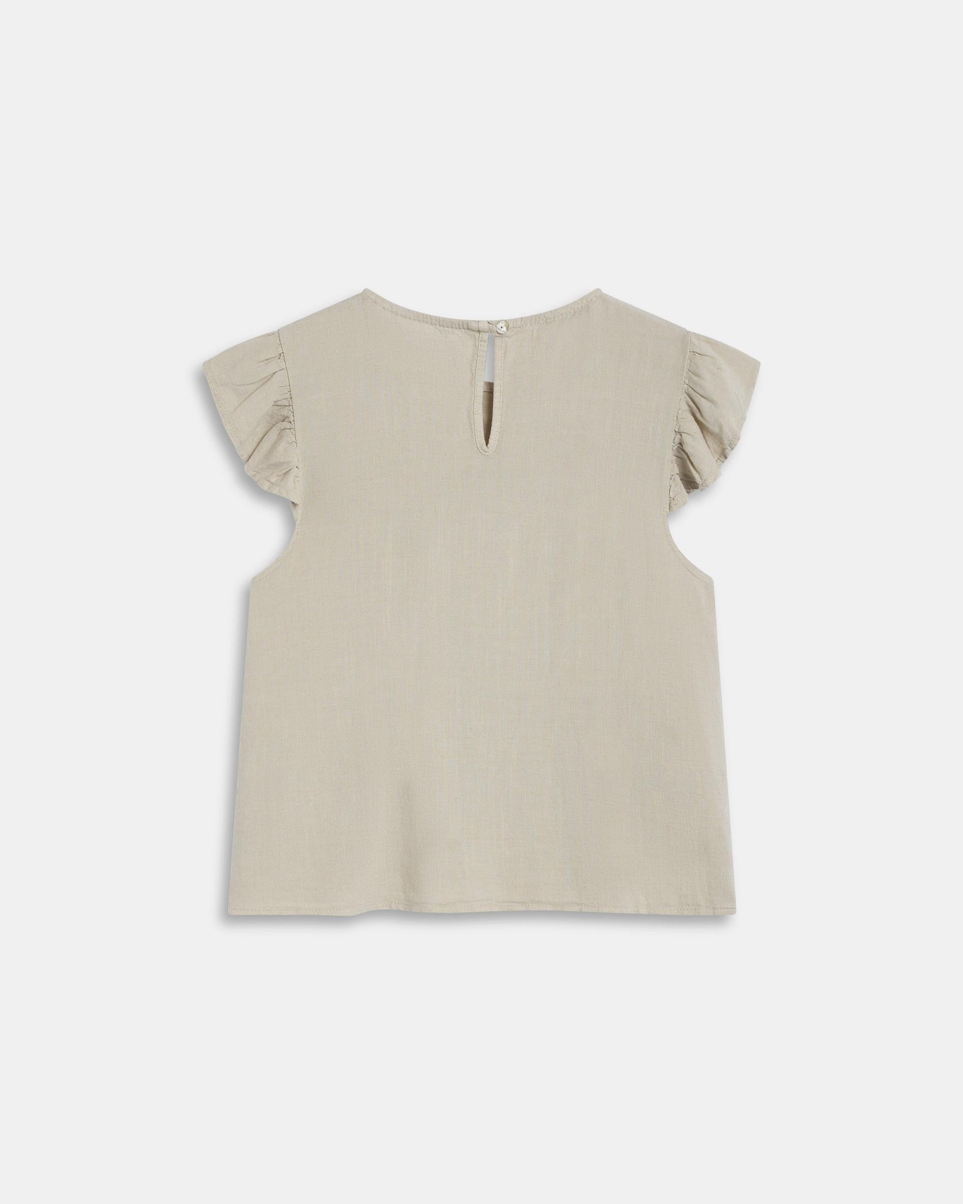 Blusa Jaretas Con Lino Beige