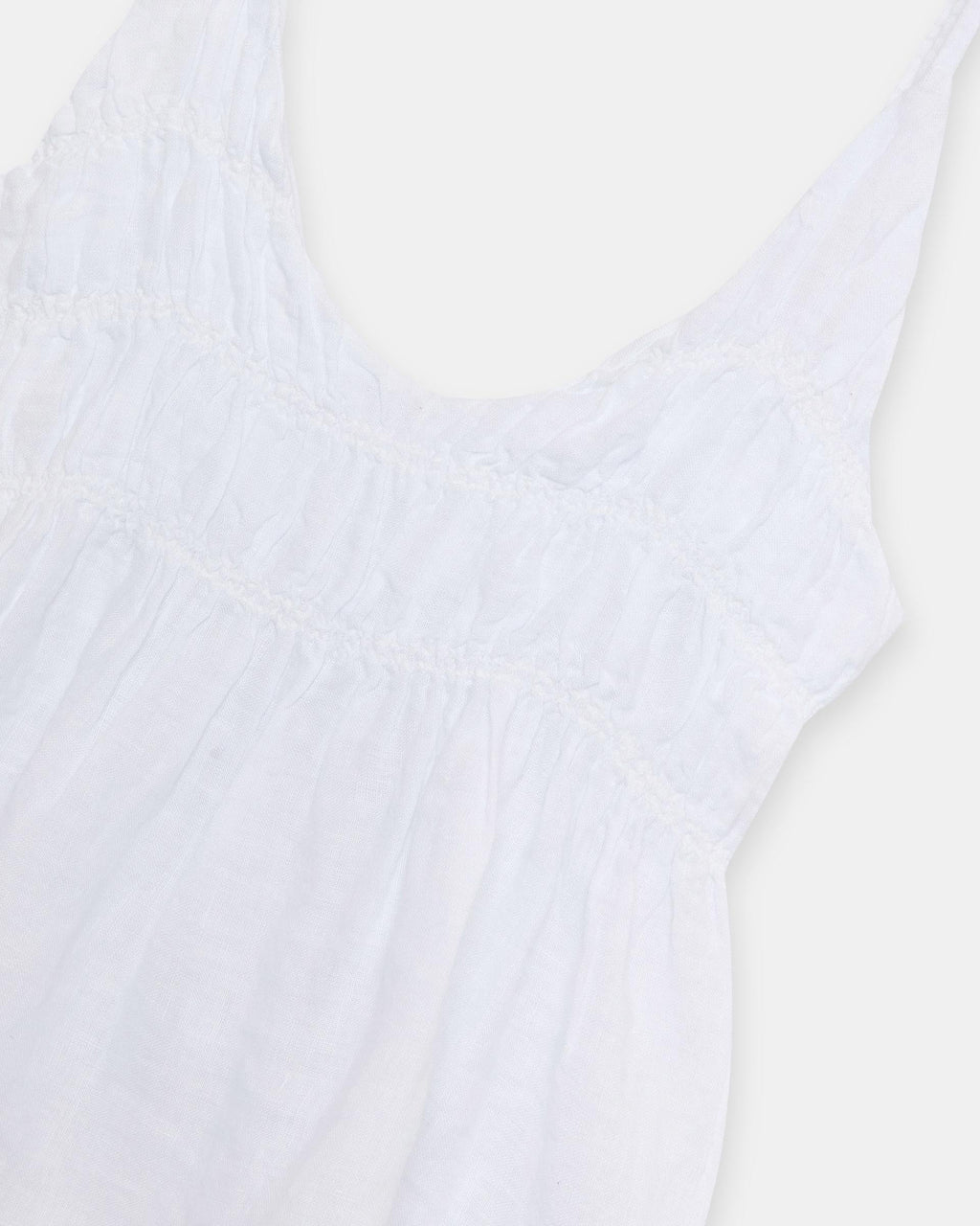 Top Lino Tirante Fino Gomas Blanco