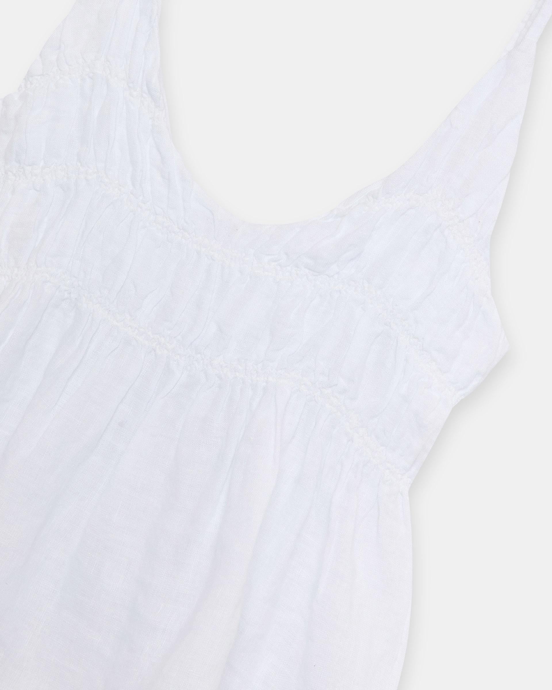 Top Lino Tirante Fino Gomas Blanco