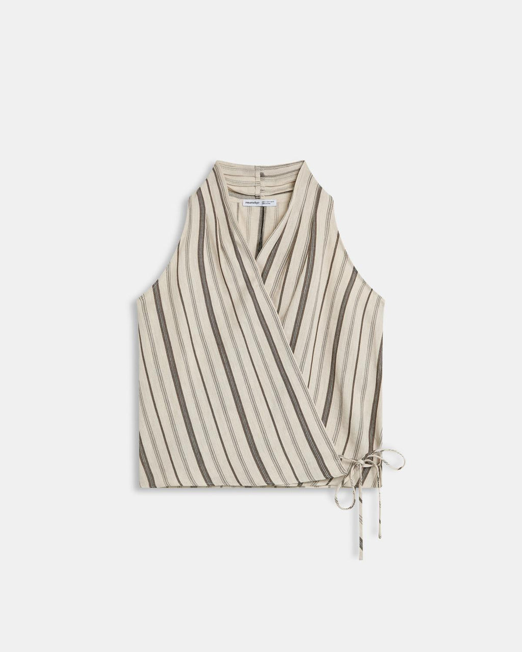 Top Cruzado Rayas Beige