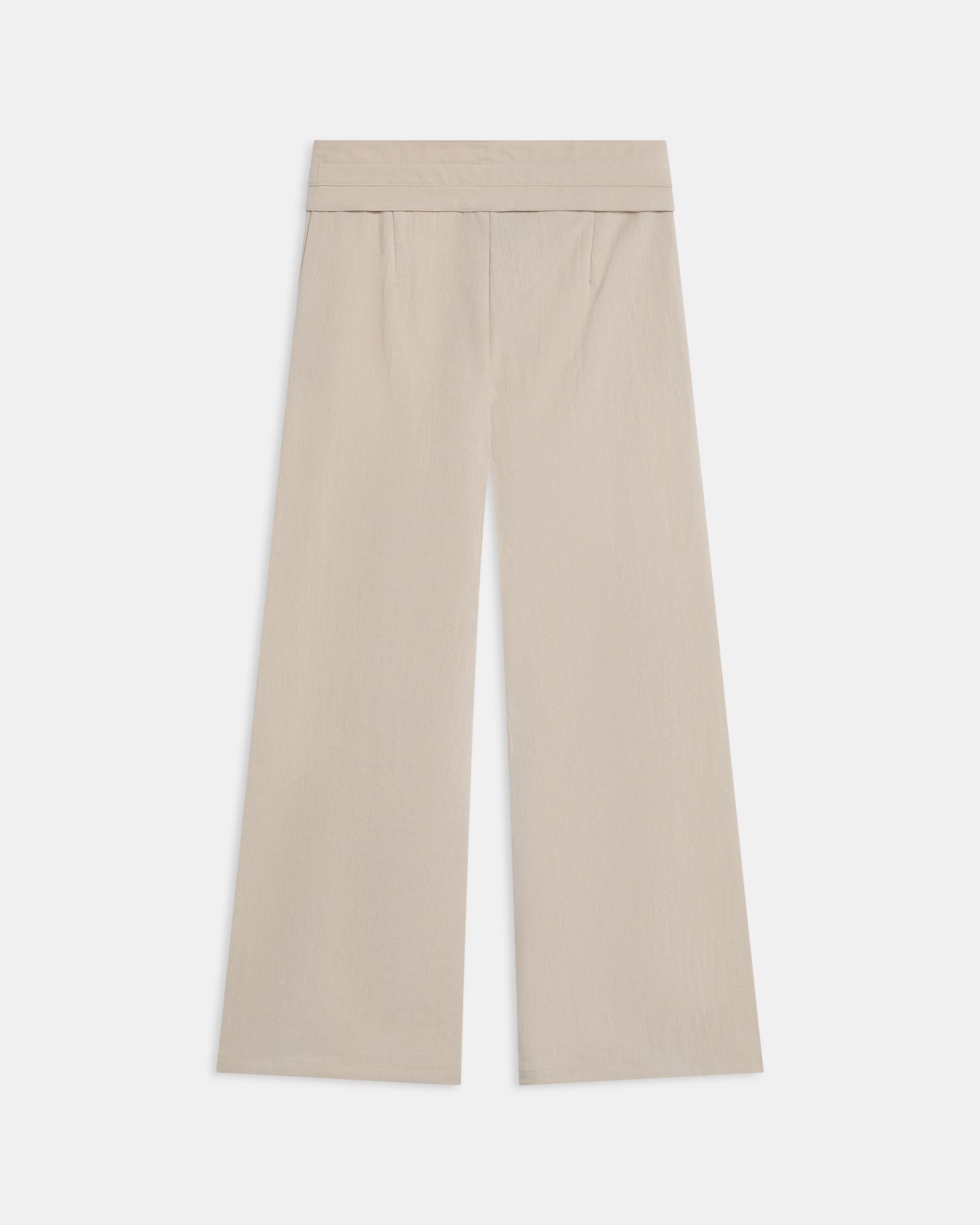 Pantalón Detalle Cinturilla Crudo