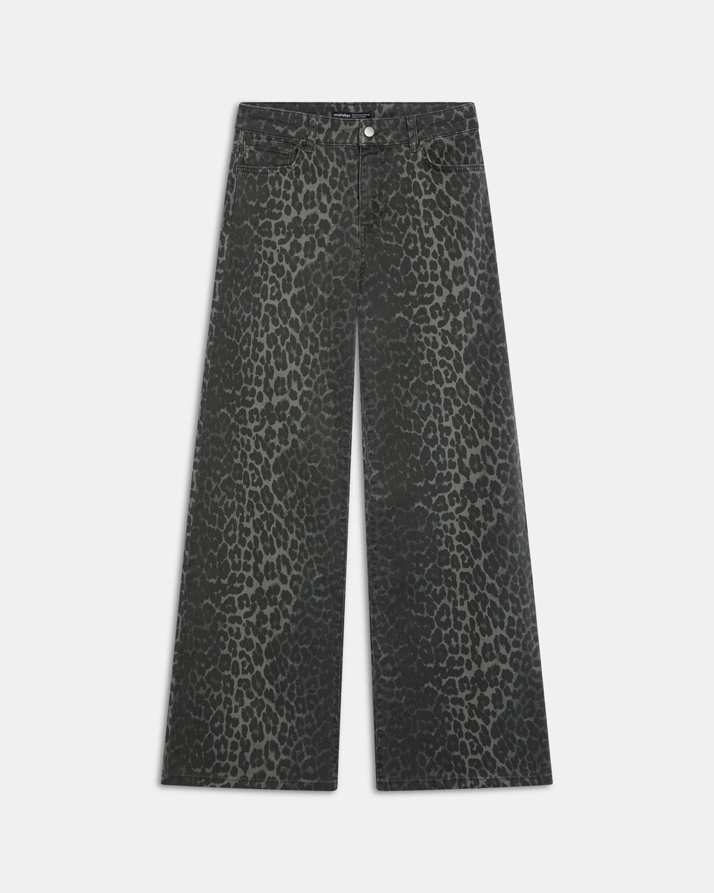 Jeans Wide Leg Animal Print Gris