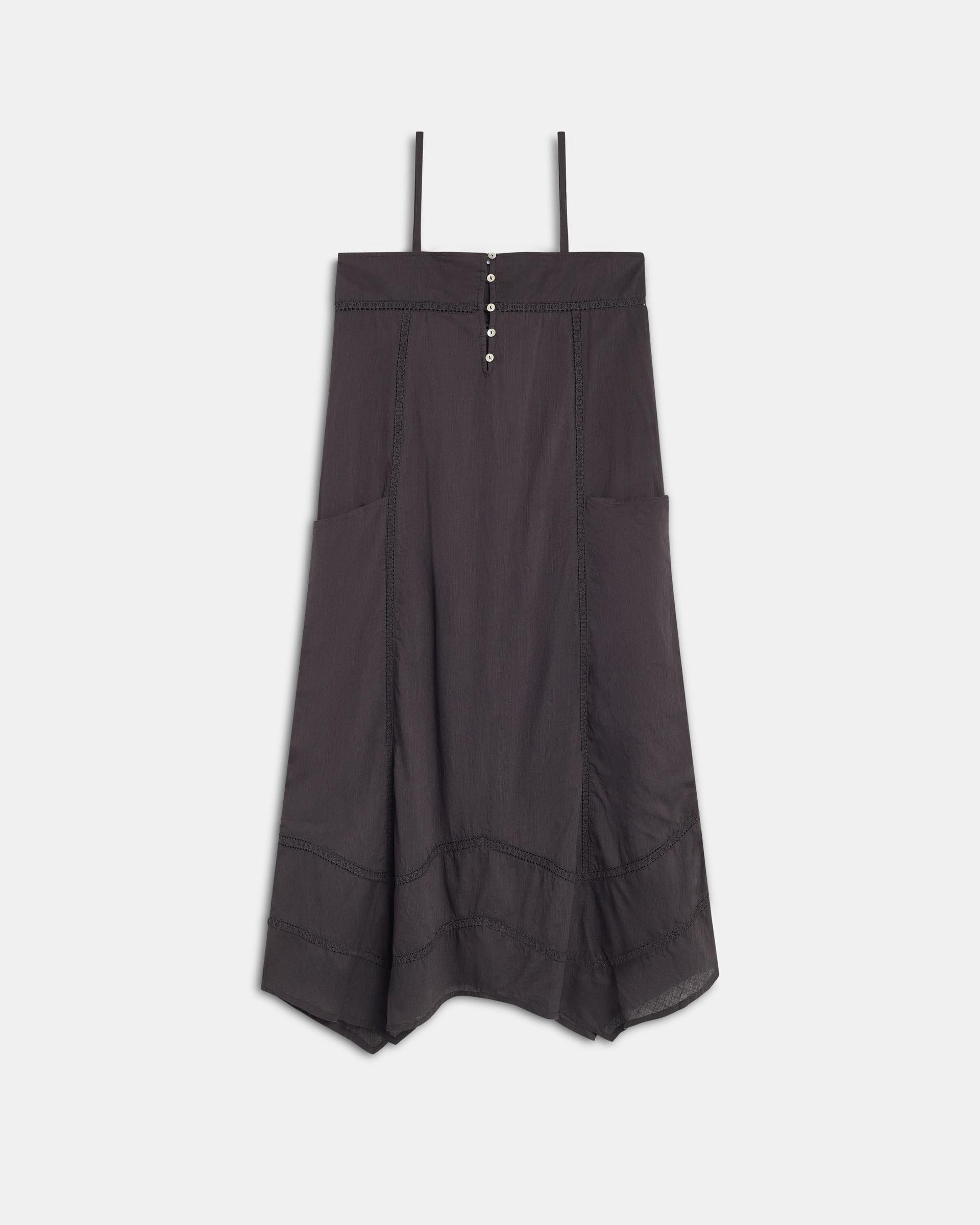 Vestido Puntillas Bolsillos Antracita