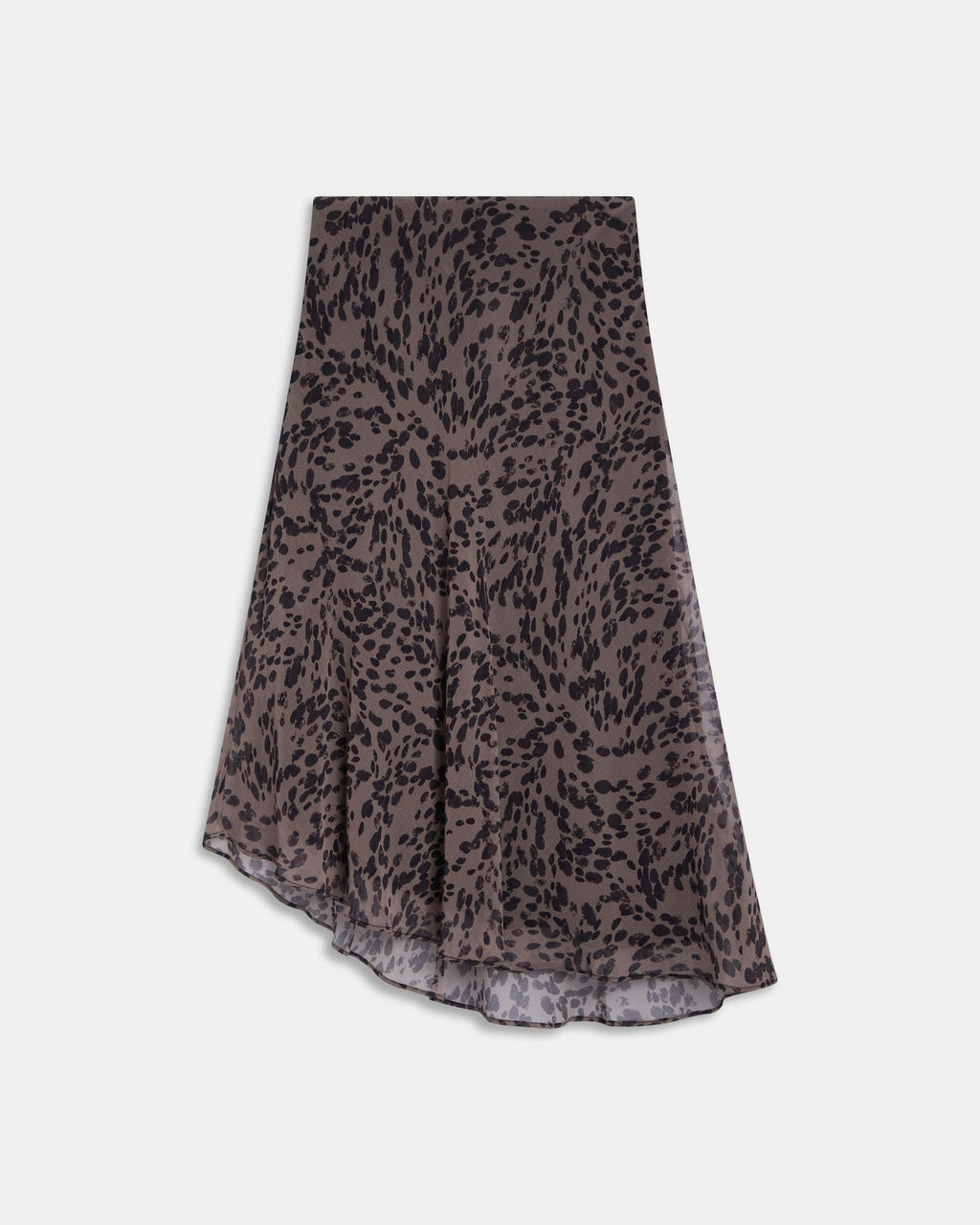 Falda Asimetrica Animal Print Marrón