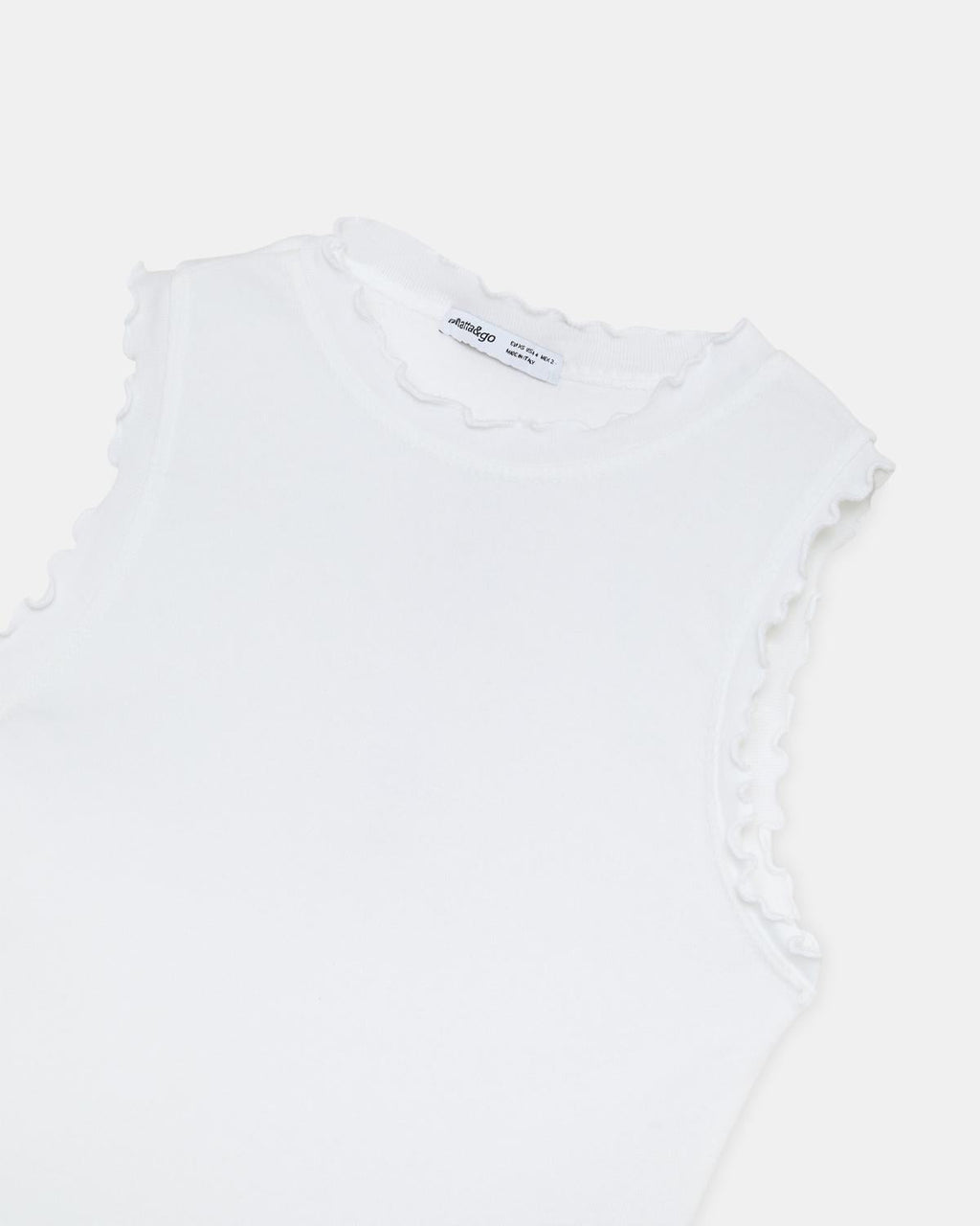 Camiseta Ribetes Ondulados Blanco