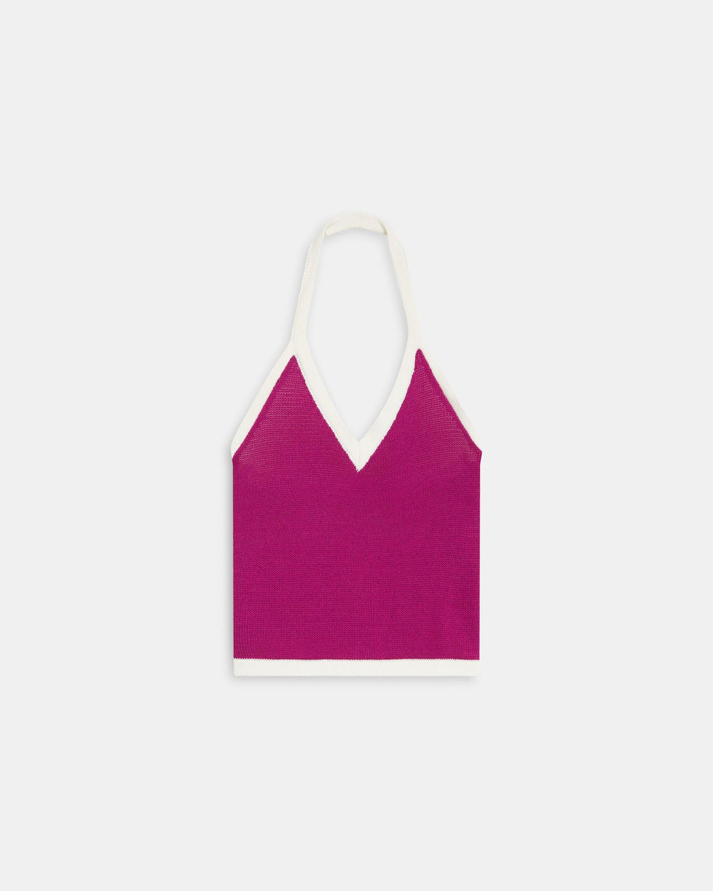 Top Punto Halter Contraste Fucsia