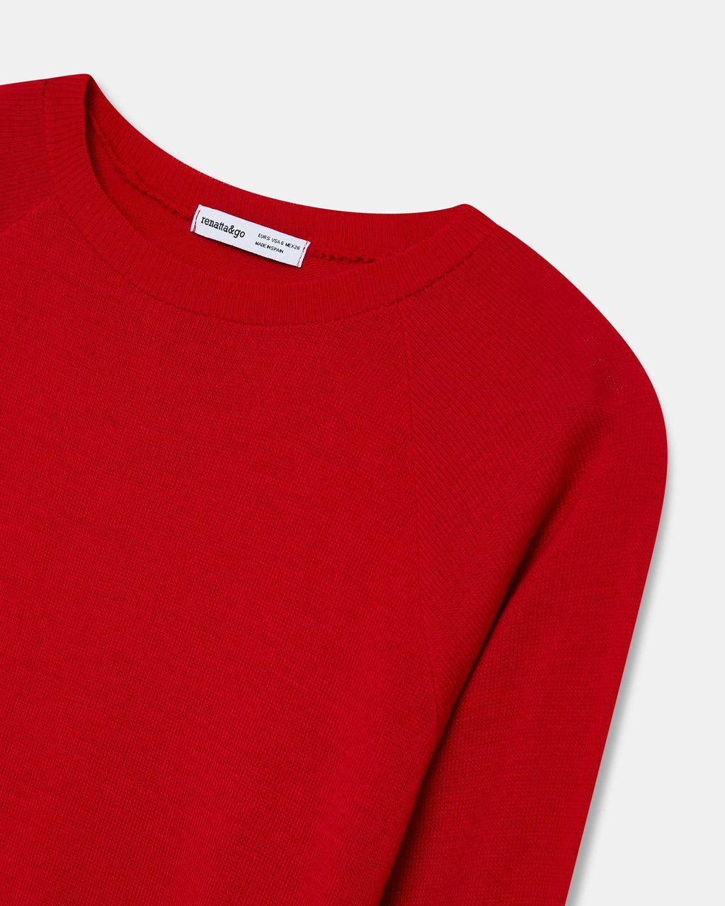 Jersey Cuello Redondo Punto Fino Rojo