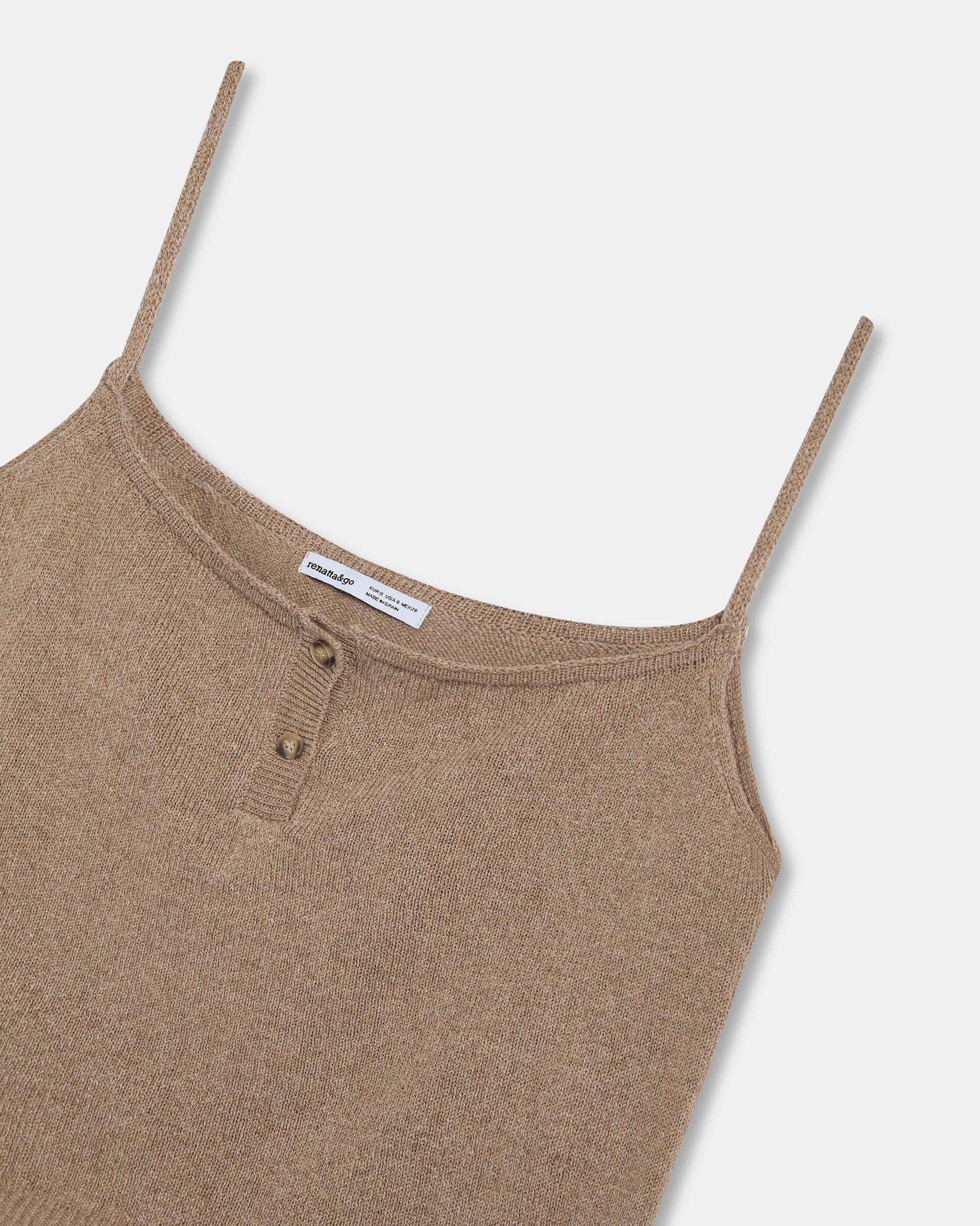 Top Punto Botones Beige
