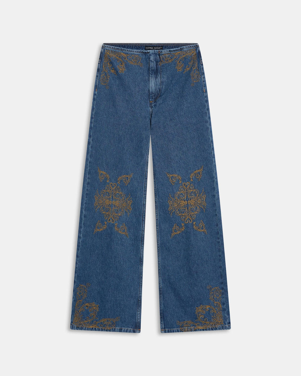 Jeans Bordados Étnicos Azul
