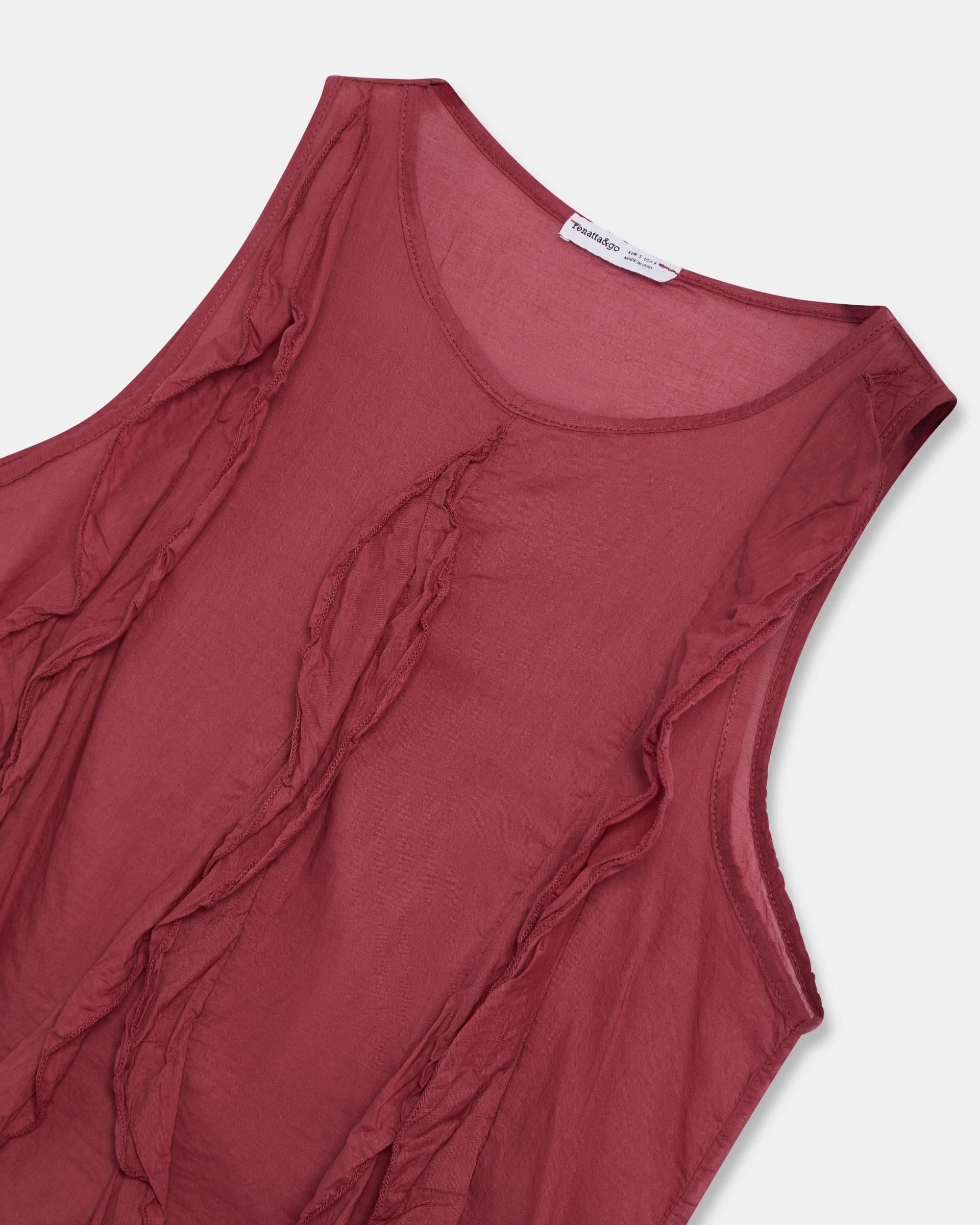 Blusa Volantes Delanteros Teja