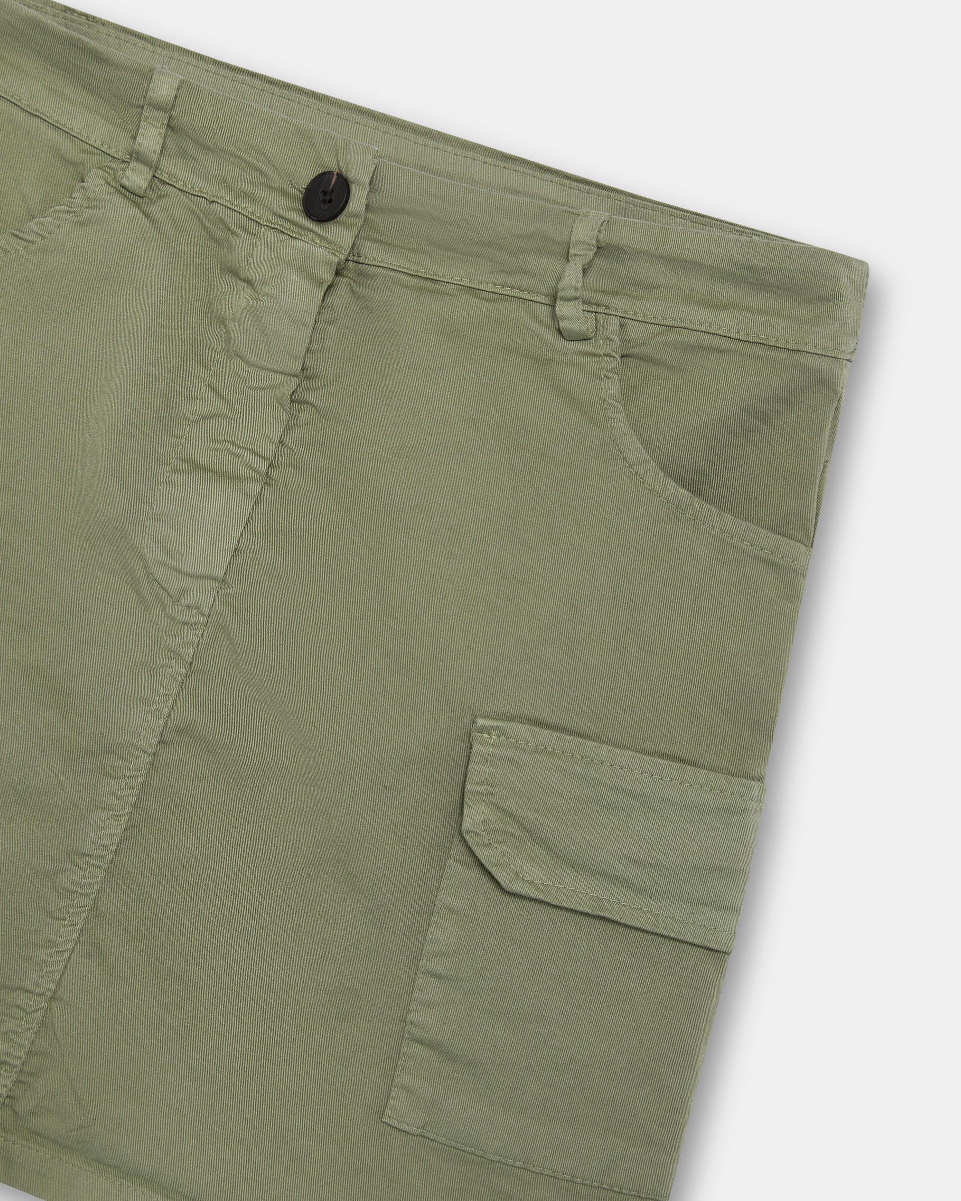 Minifalda Bolsillos Cargo Verde