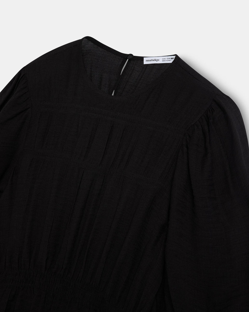 Blusa Gomas Manga Francesa Negro