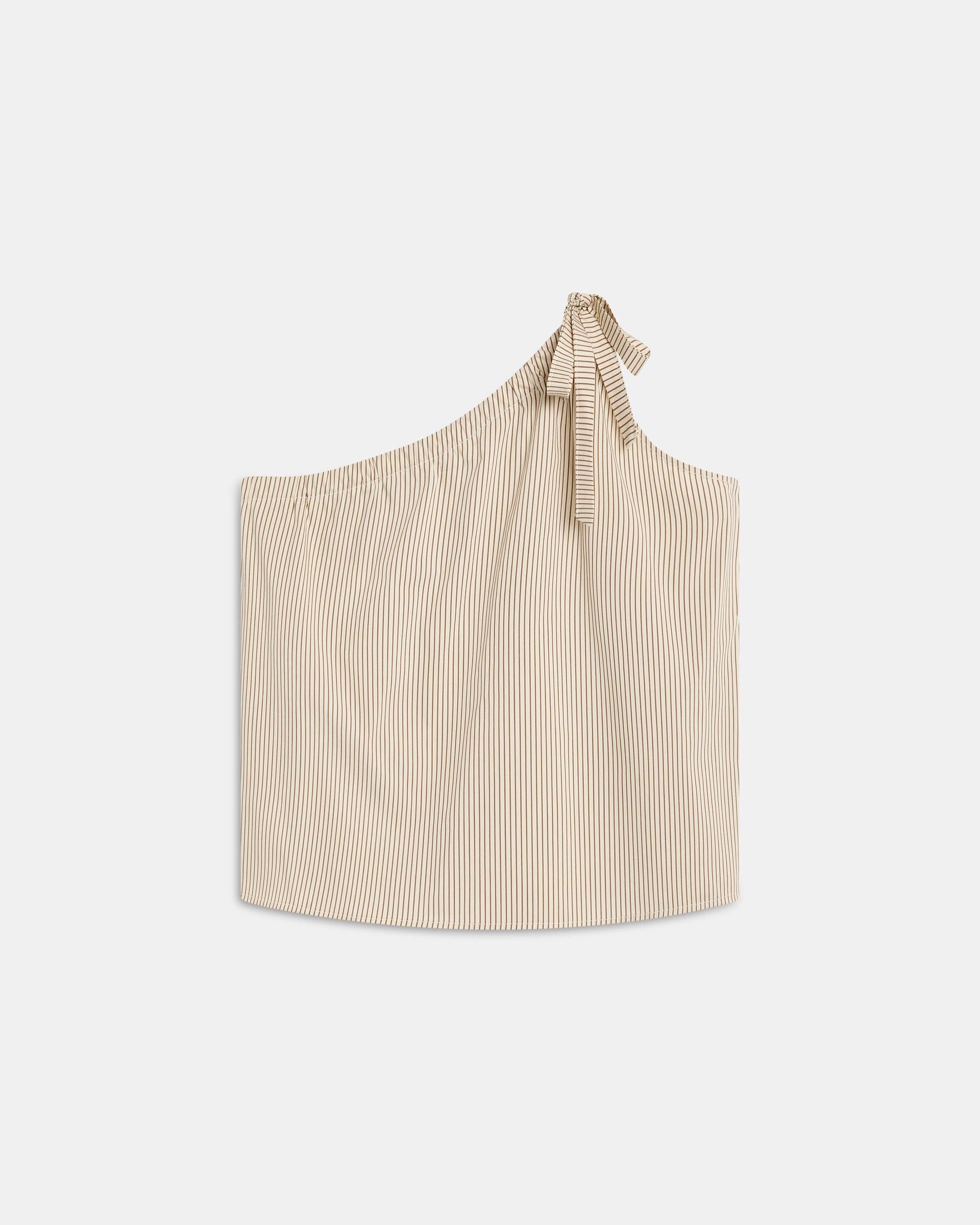 Top Asimétrico Lazada Rayas Crudo